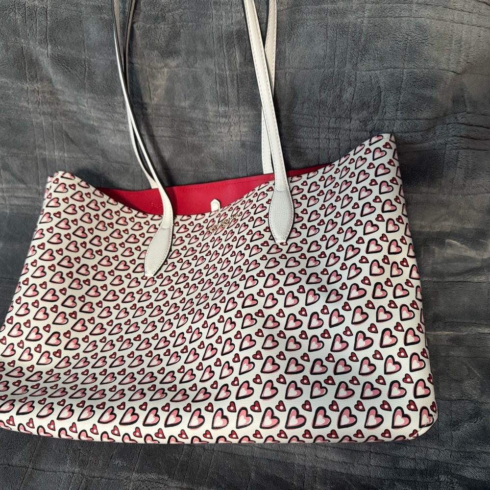 Kate Spade White and Red Heart Tote
